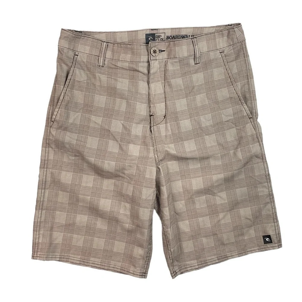 Sh583 Mens Rip Curl Surfer Brand Boardwalk Hybrid Plaid Shorts 32